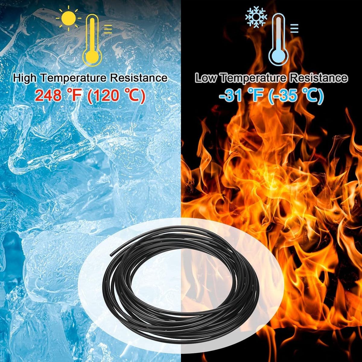 ya 14 9.20 baidi 10 Meter Nylon Hose Tube, 4x6mm(IDxOD) PA6 Pneumatic Air Tubing Black-1