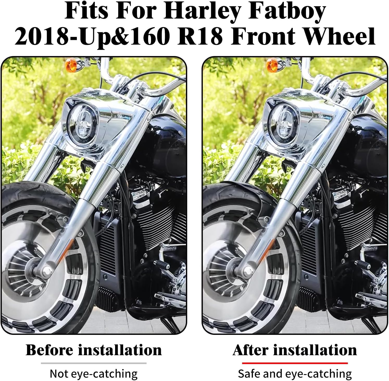 ya 7 8.24 baidi Unpainted Front Short Fender Fit for Harley M8 Fatboy FLFBS 160 R18 Wheel 18-23