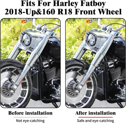 ya 7 8.24 baidi Unpainted Front Short Fender Fit for Harley M8 Fatboy FLFBS 160 R18 Wheel 18-23