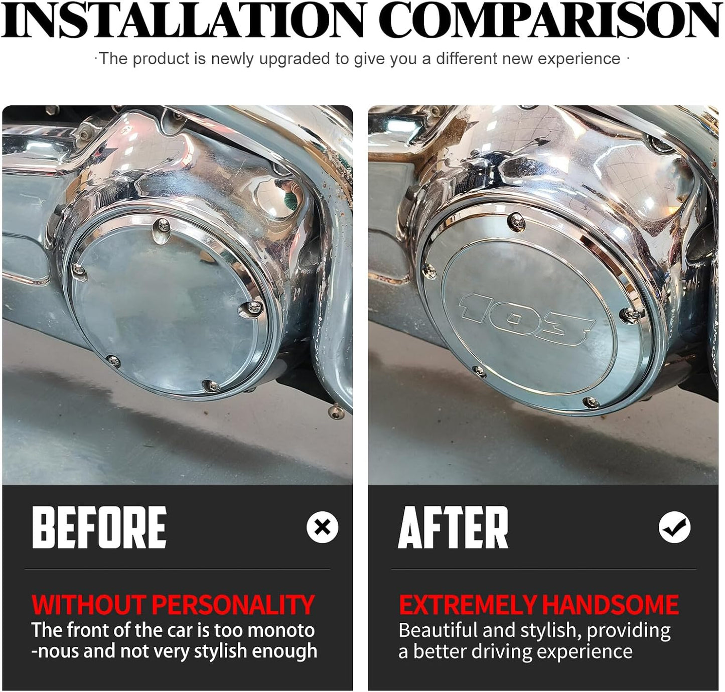 ya 4 8.14 All Chrome 103 Derby Timing Timer Cover Fit for Harley Dyna Softail FXS Touring