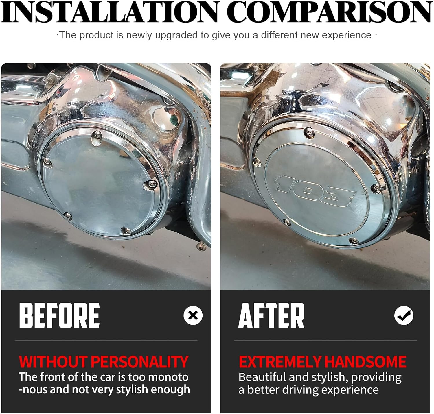 ya 4 8.14 All Chrome 103 Derby Timing Timer Cover Fit for Harley Dyna Softail FXS Touring