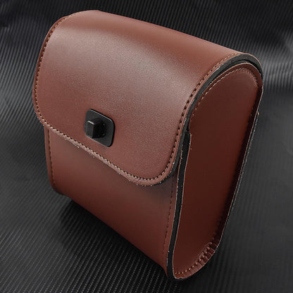 ya 11 9.14 baidiUniversal Motorcycle Front Handlebar Tool Bag Luggage Pouch Saddle Bag Brown
