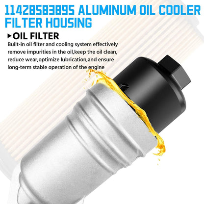 ya 12 10.8 baidi Aluminum oil filter assembly Engine Oil Cooler Housing for B58 3.0L Turbocharged