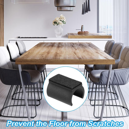 ya 26 10.21 baidi 16pcs U Chair Leg Caps, 25mm U Shaped Chair Leg Floor Protector Tangle, Black