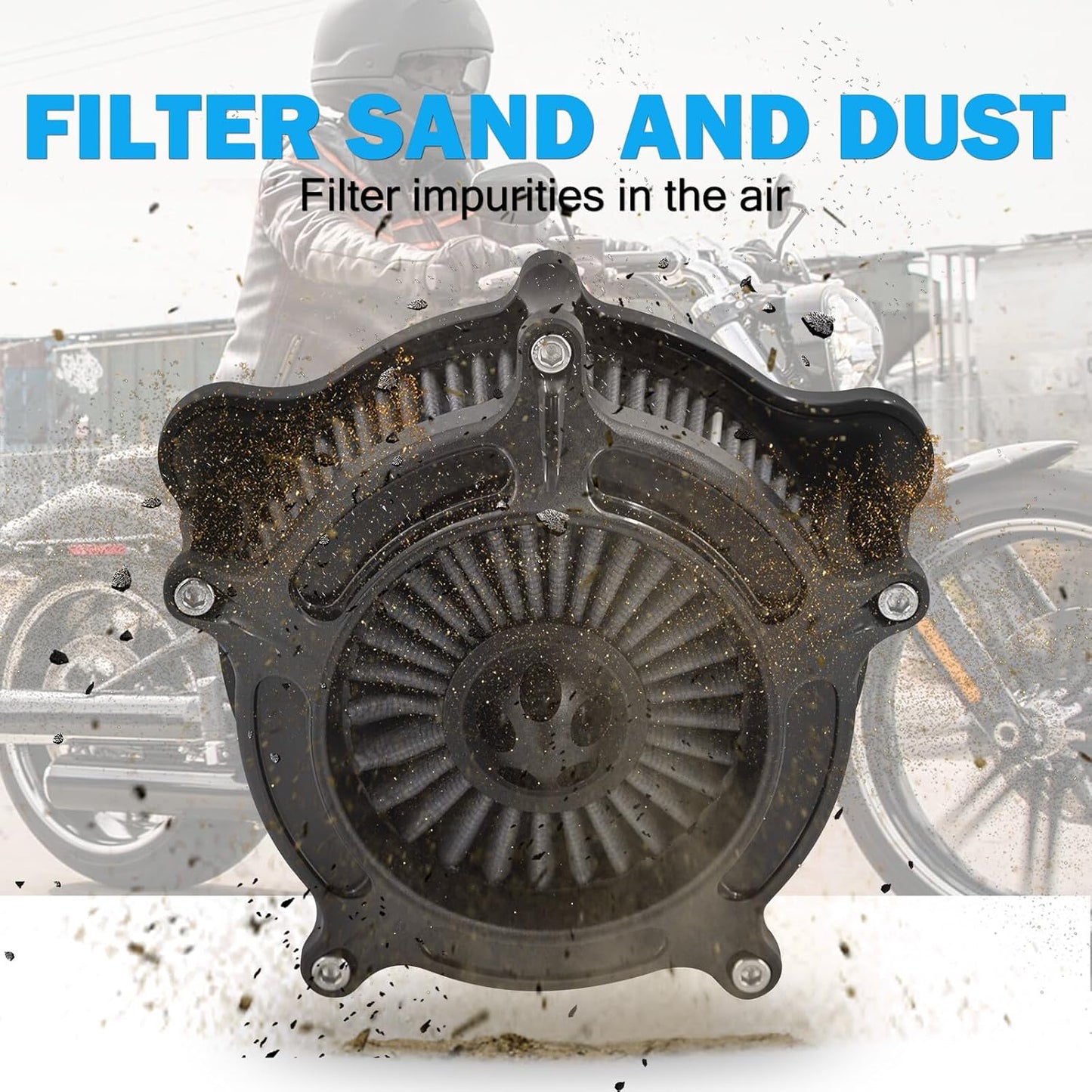 ya 8 8.24 baidi Matte Black Air Cleaner Intake Filter for Harley Touring Street Road Glide 17-25
