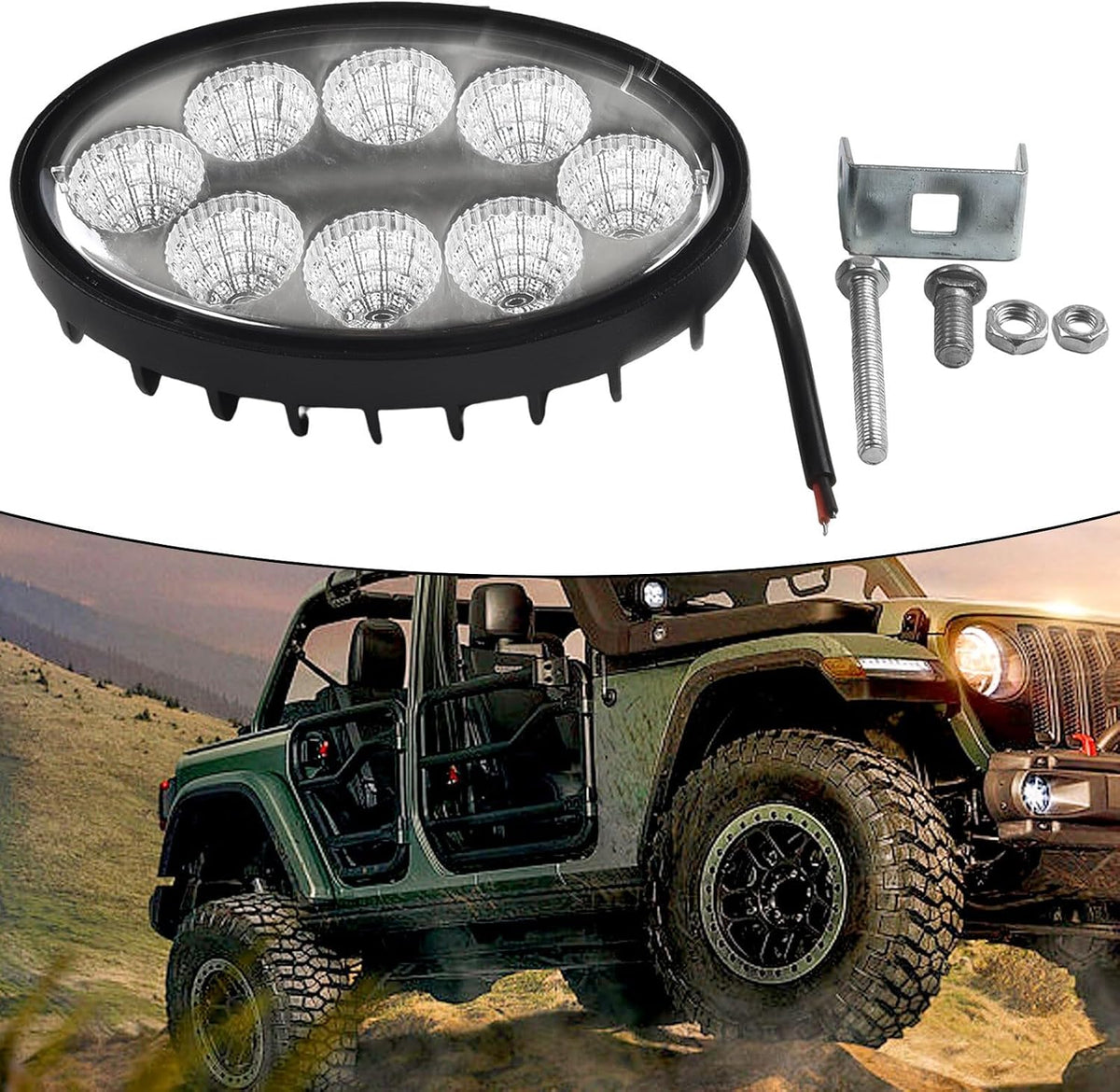 ya 13 9.15 baidi 60W-LED Work Light Fog Light Truck OffRoad Pods Driving Tractor 12V24V Oval Ligh
