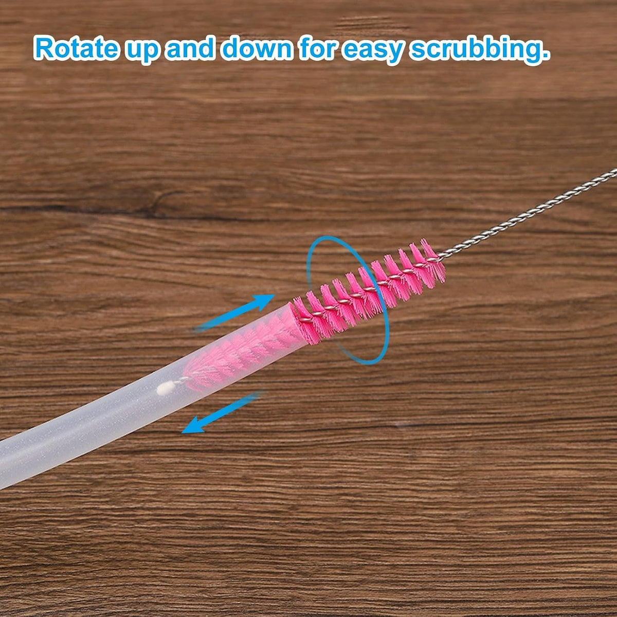 ya 26 10.21 baidi 5Pcs 10 x5/16 Drinking Straw Cleaning Brush Nylon Cleaning Bottle Brush Pink
