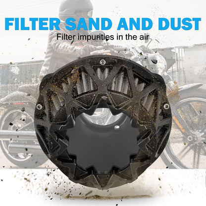ya 5 8.10 Black Air Cleaner Filter Fits for Harley Touring 00-07 Softail 00-15 Dyna 00-17