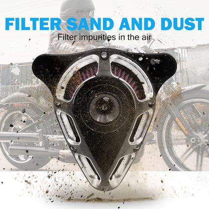 ya 5 8.10 Turnable Air Cleaner Filter Red Intake for Harley Touring Road Electra Glide 17+