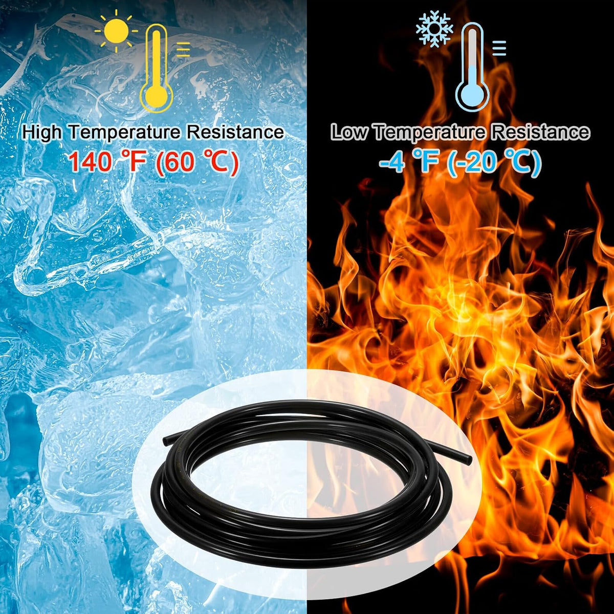 ya 14 9.20 baidi 5Meter Pneumatic Tubing Pipe 5x8mm PU Polyurethane Air Compressor Hose Black-1