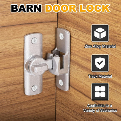 ya 26 10.21 baidi Barn Door Lock, 90/180 De Security Flip Sliding Door Latch, Black
