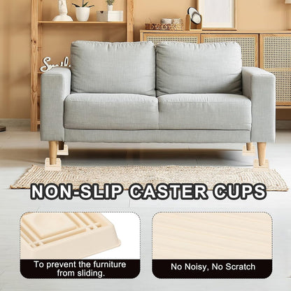 ya 26 10.21 baidi 1.5x1.5 Caster C, 12 Pcs Rubber Non-Slip Square Furniture Feet, White