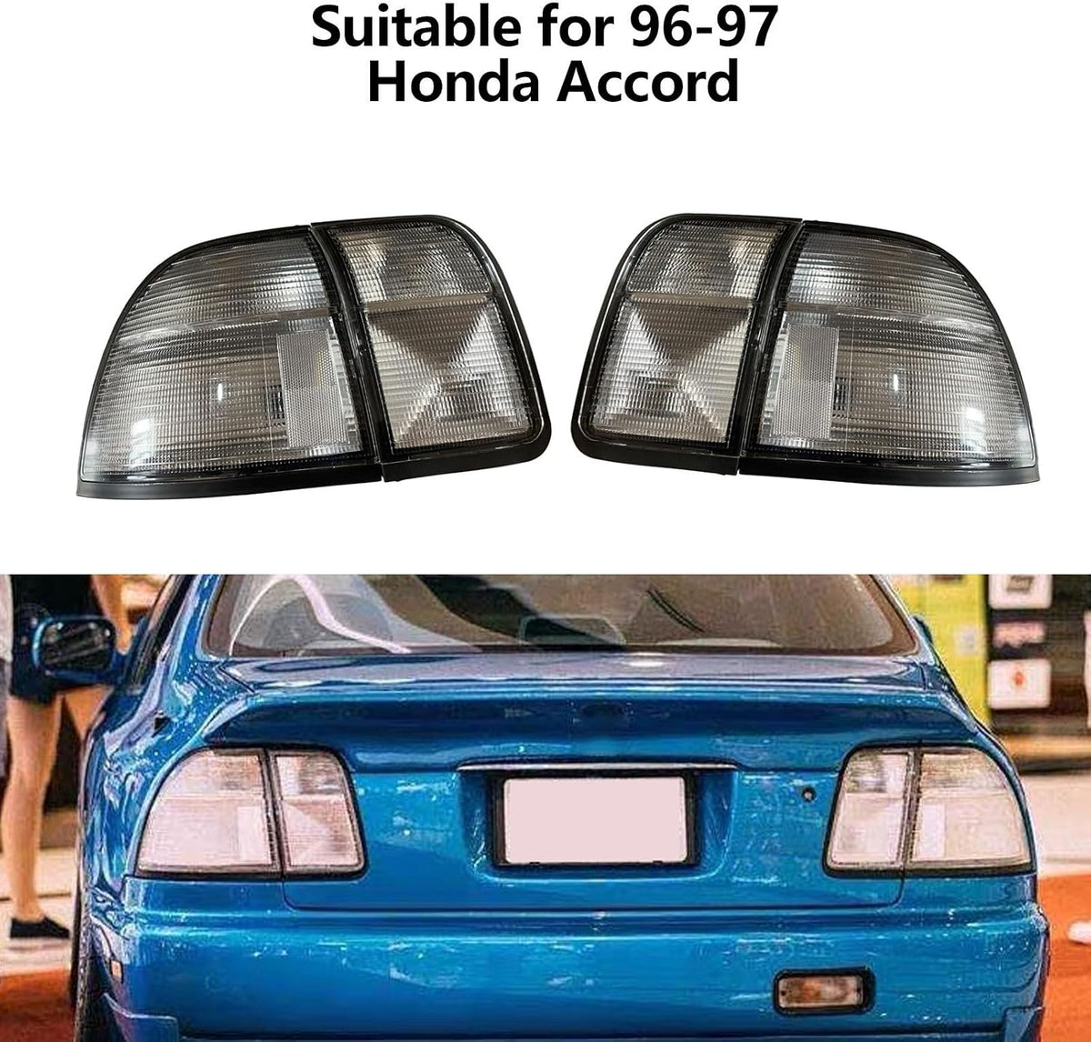 ya 13 9.15 baidi For 96-97 for Honda for Accord DX/EX/LX/EXL Sedan Coupe Black Brake Tail Lights Set Xv58