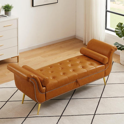ya 28 10.13 baidi yellow Brown Leather Sofa Stool Reclining Seating For Living Room