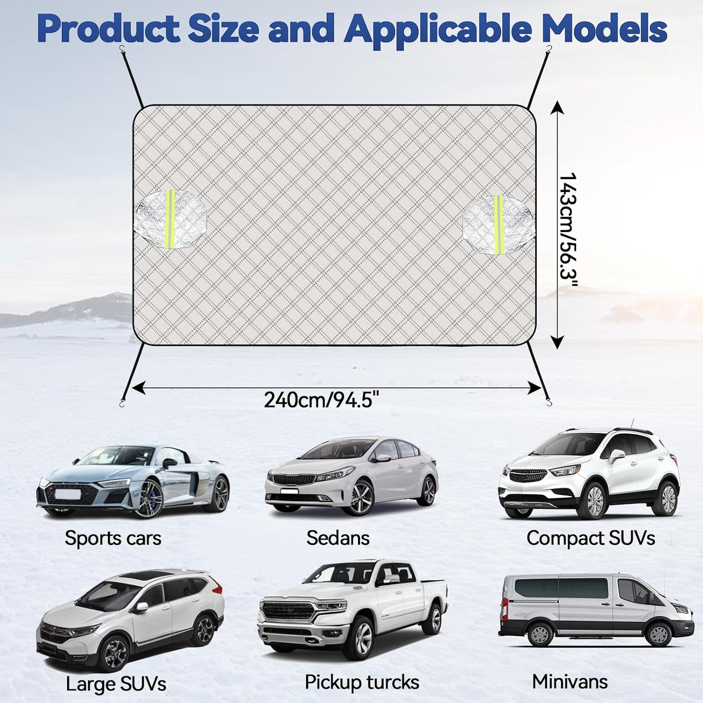 ya 5 8.24 baidi Windshield Cover Large Cover Car Windshield Cover Winter Frost Protection!
