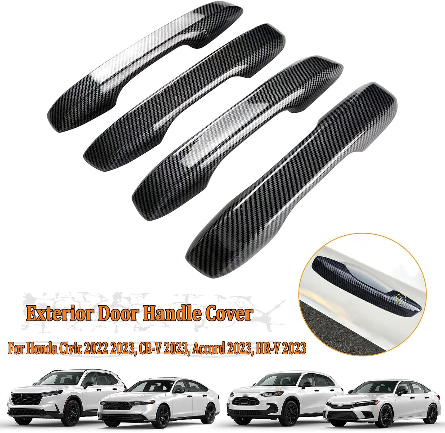 ya 2 8.15 4 Pieces Door Handle Cover Trim Fits 2022-2024 for Honda for Civic 2023-2024 for Accord for CR-V HR-V