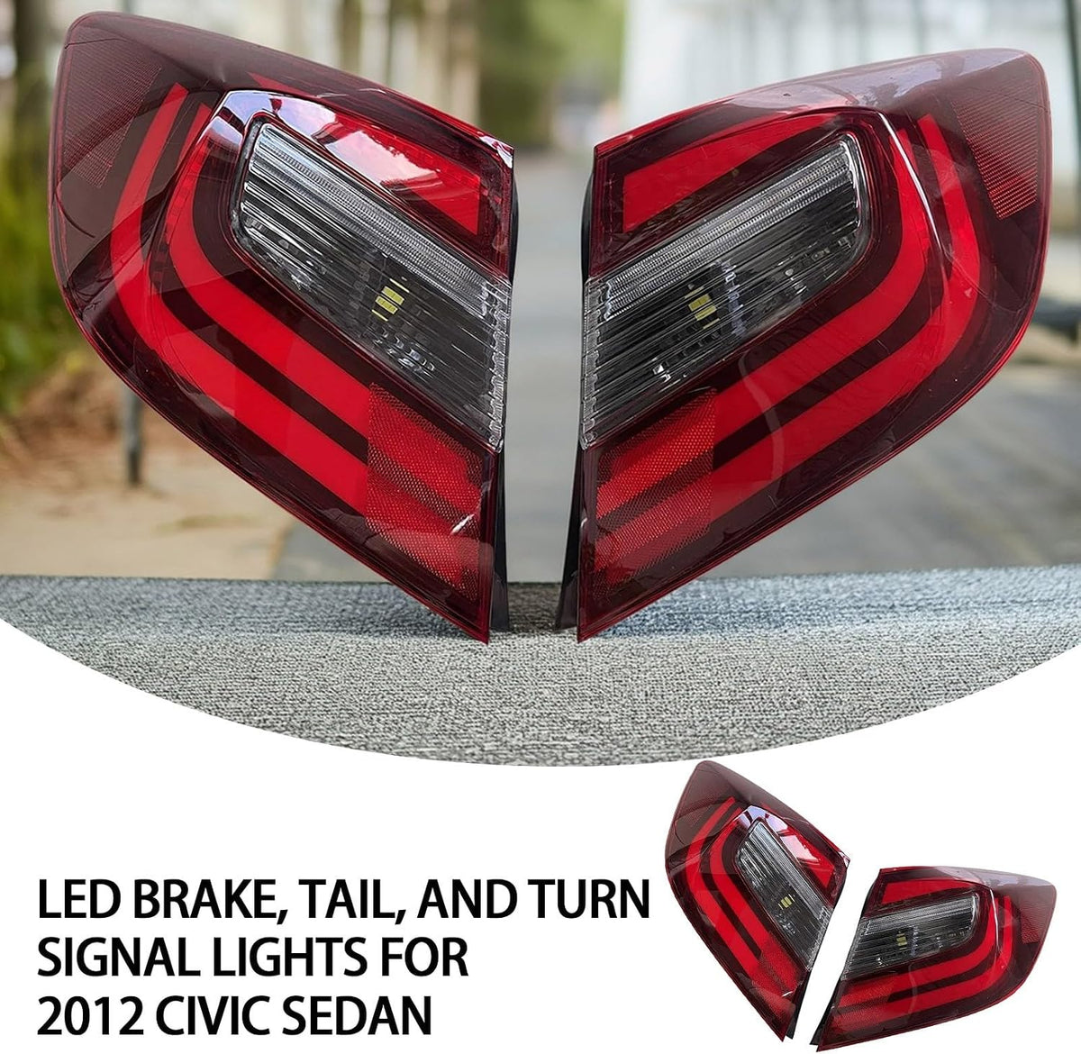 ya 13 9.15 baidi Crystal Clear Lens Brake Tail Light Turn Signal Cover For 2012 for Civic Sedan 4D WZ