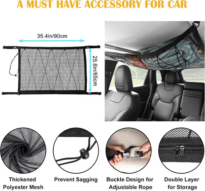 ya 2 8.15 for Ford F150 Pickup Ceiling Roof Cargo Net Storage Bag Organizer Mesh Pocket