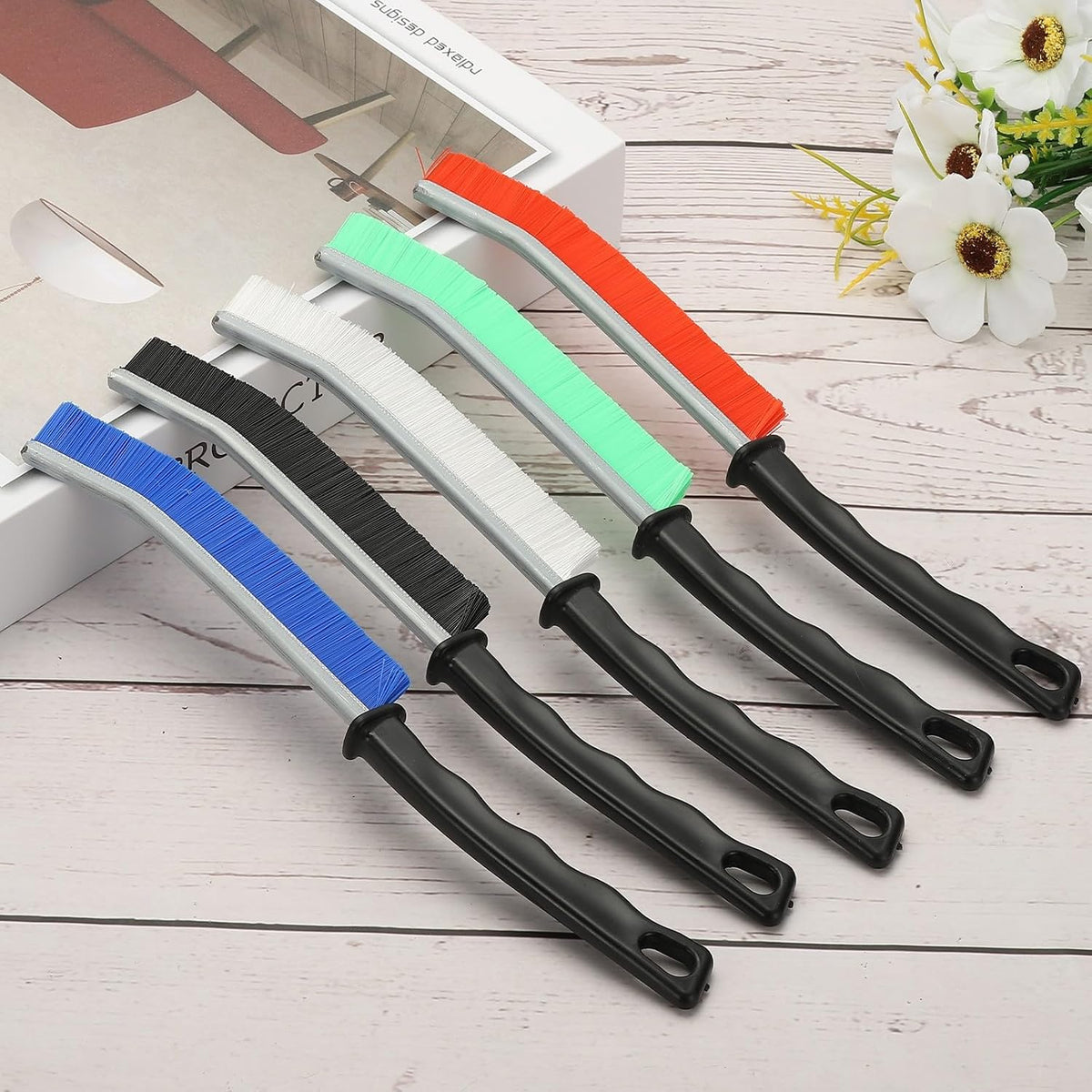 ya 26 10.21 baidi Hard Bristle Crevice Cleaning Brush, 5 Pcs Gap Cleaning Brush, 5 Colors