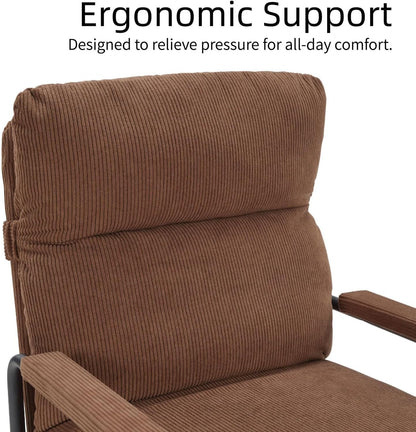 ya 28 10.13 baidi Modern Accent Reclining Brown Adjustable Backrest Corduroy