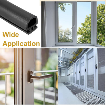 ya 26 10.21 baidi Weather Stripping Door Seal, 5/16 Wide Bulb Bubble TPE for 0.3 Slot 10m, Black