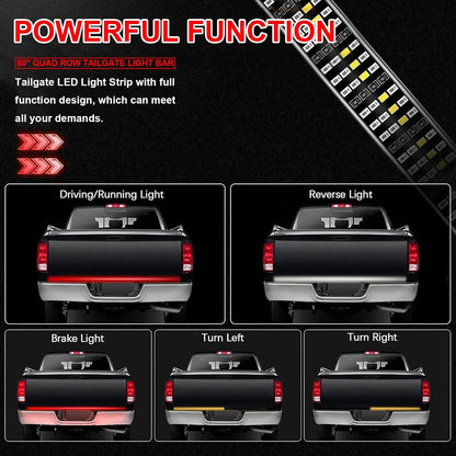 ya 4 8.24 baidi 624 LED Truck tailgate light bar reverse brake taillight signal light 60 * 4