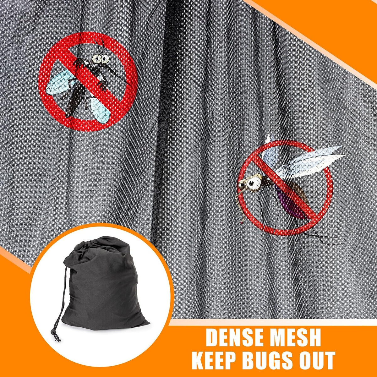 ya 10 9.16 baidi 165¡Á135 Breathable Mosquito Net with Drawstring Vag for Outdoor Camping Car Van