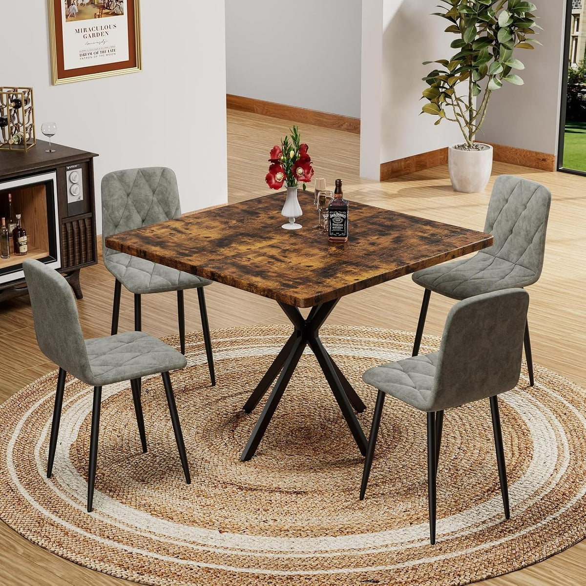 ya 28 10.13 baidi 4-Piece Modern Dining Chairs Set, Upholstered Cushion Seats, Metal Legs