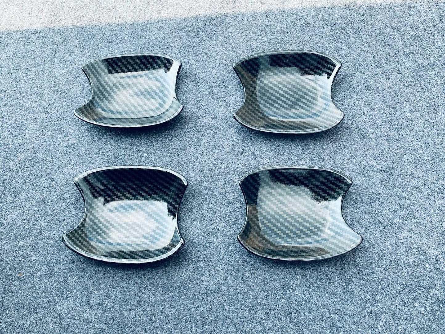 ya 2 8.15 for 2020-2023 for Toyota Highlander Door Handle Bowl Black Carbon Fiber Cover Trim 