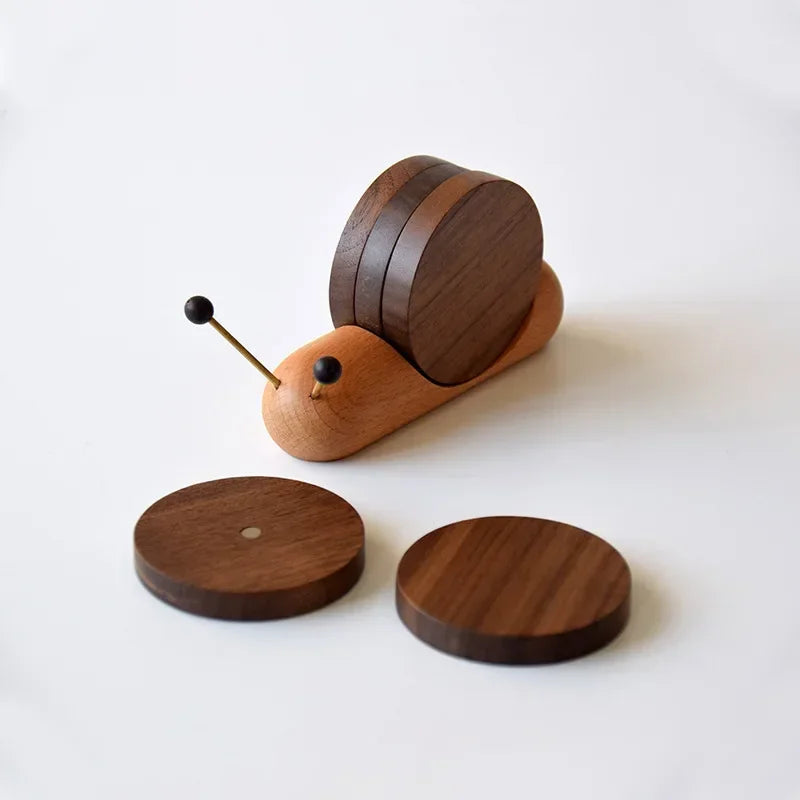 Black Walnut Cartoon Snail Decompression Creative Tea Cup Cushion Decoration Insulation Tea Coffee Mug Cushion Wholesale - Create the impossible