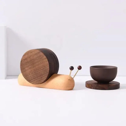 Black Walnut Cartoon Snail Decompression Creative Tea Cup Cushion Decoration Insulation Tea Coffee Mug Cushion Wholesale - Create the impossible