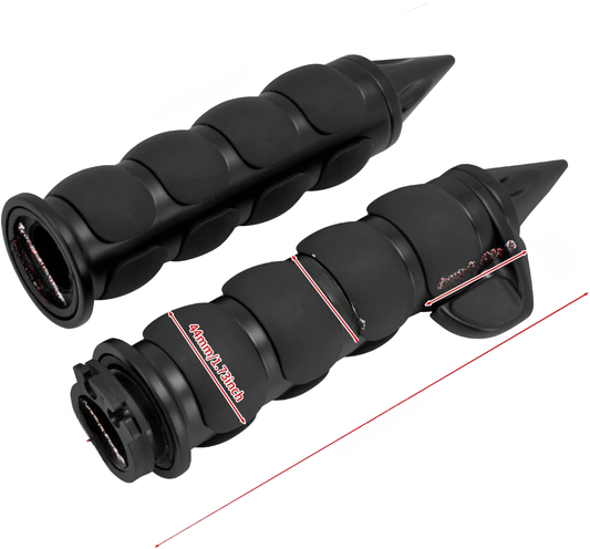 ya 11 9.14 baidiBlack 1 Non-Slip Rubber Spike Hand Grips Fits for Harley Softail Dyna Sportster