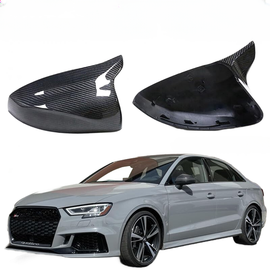 ya 11 9.14 baidifor Audi A3 S3 RS3 2014-20 M Style Carbon Fiber Mirror Cover Caps No Lane Assist