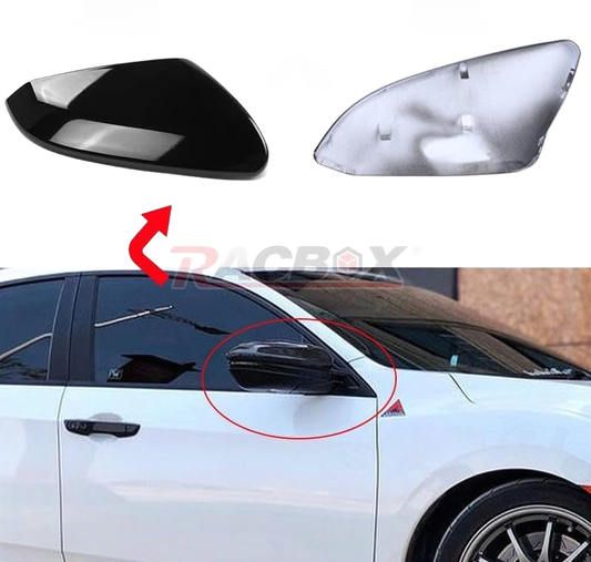 ya 11 9.14 baidiSide Mirror Cap Cover Fit for Honda for Civic 2016-2021 Black Passenger Right Side