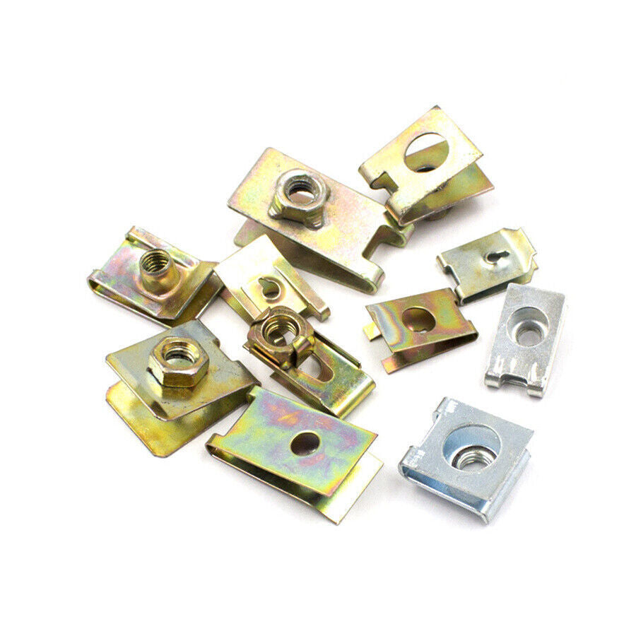 ya 5 8.7 150Pcs Universal Metal U-Type Base Fender Bumper Leaf Board Fastener Clip Gasket
