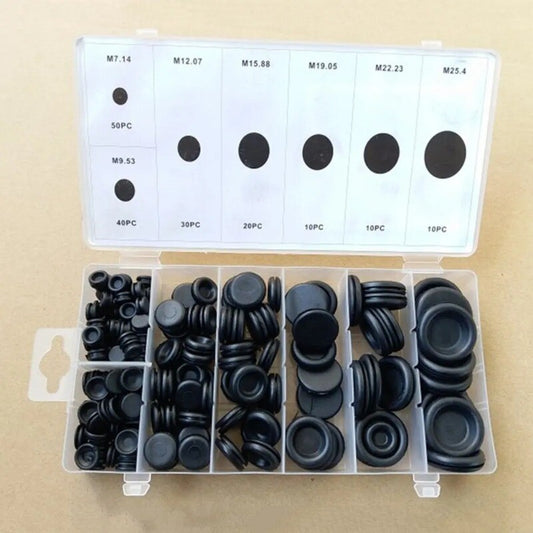 NEW 170Pcs Rubber Grommet Assortment Contain 7 Popular Firewall Hole Plug Wire