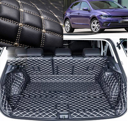 ya 5 8.7 PU Leather Boot Cargo Liner Tray Rear Trunk Floor Mat for VW Polo 2018+