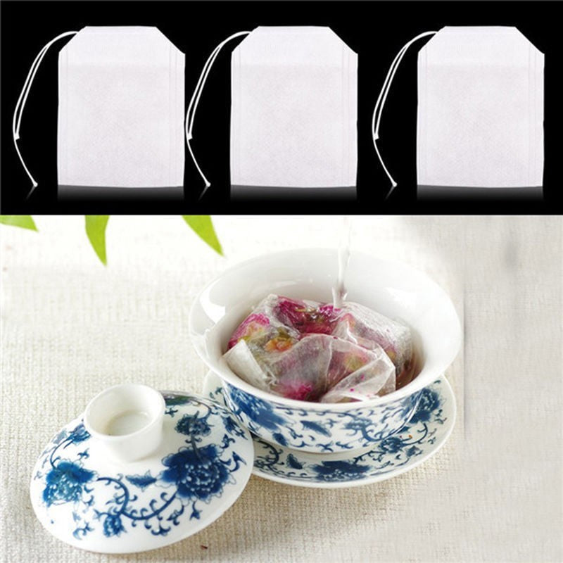 ya 26 100x Empty Teabags Loose Herbs Filter Coffee Tea Loose Bag Leaves Drink Pouch