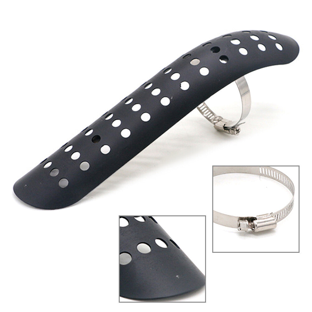 ya 2 6.30 Black Universal Motorcycle Muffler Pipe Heat Shield Cover Heel Guard