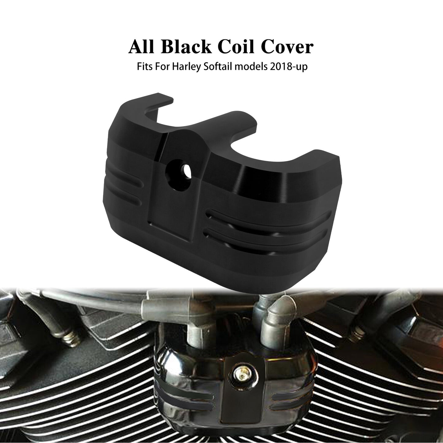 ya 5 8.7 Black Aluminum Coil Cover Fit for Harley Softail Street Fat Bob Breakout 18-2024