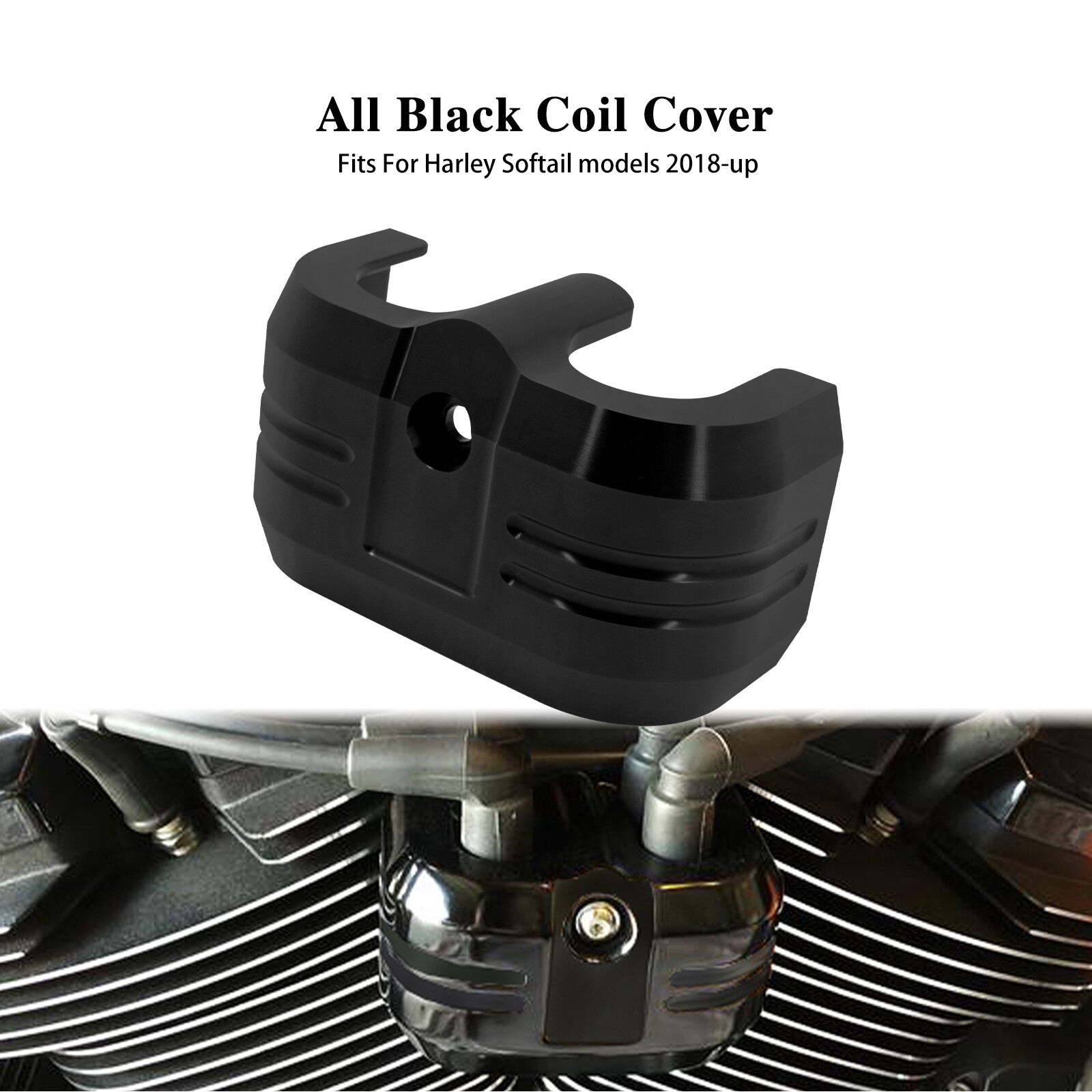 ya 5 8.7 Black Aluminum Coil Cover Fit for Harley Softail Street Fat Bob Breakout 18-2024