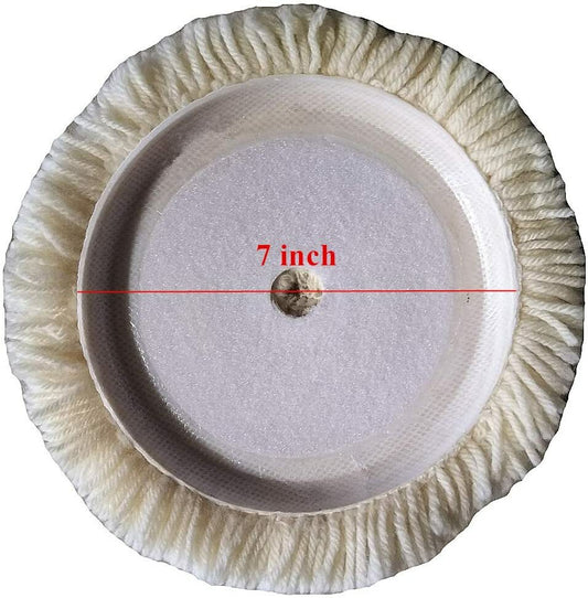 ya 12 5.22.2 Wool Polishing Pad 7 Inch Cushioned Pad with Hook and Loop Back for Compound Cutting 