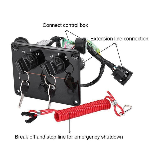 ya 3 6.25 Dual Keys Outboard Key Switch Panel for Yamaha Outboard Assembly6K1-82570-13-00