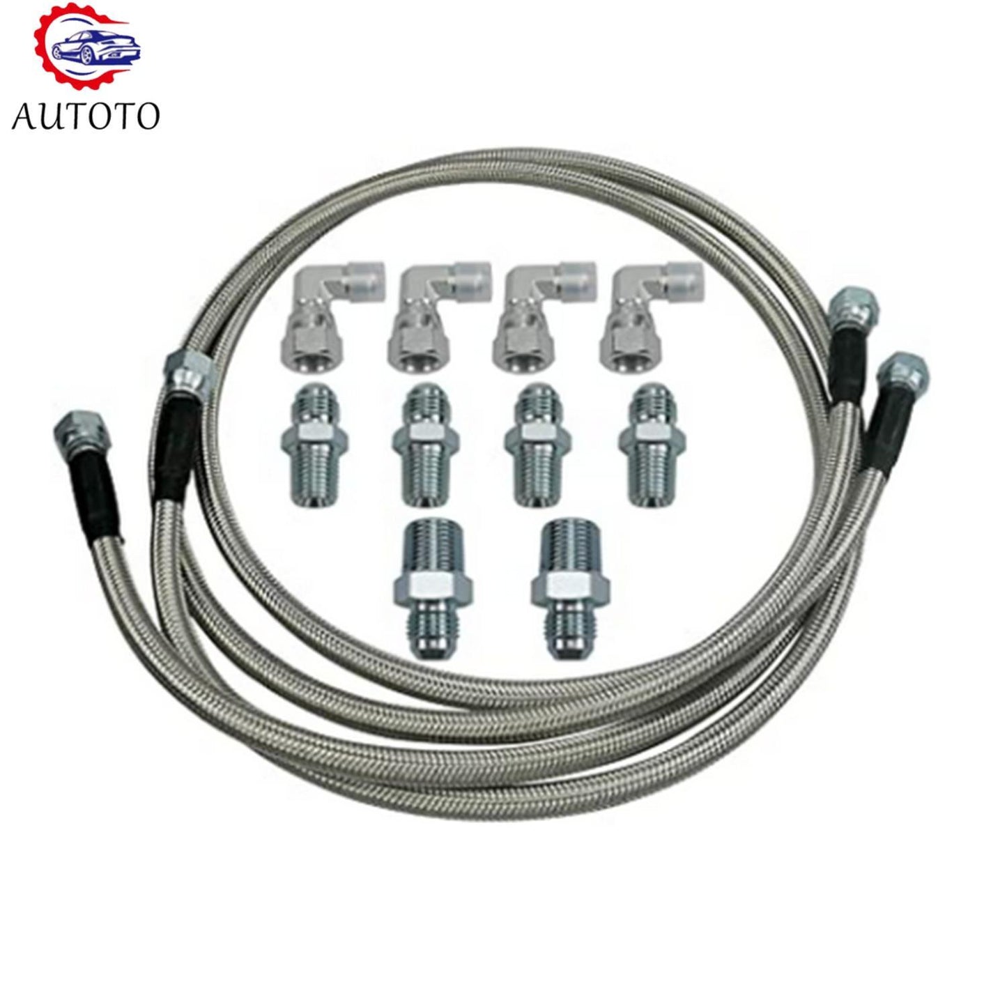 ya 1 8.5.1 TH400 52 Long SS Braided Transmission Cooler Hose Line Accessories 700R4 TH350