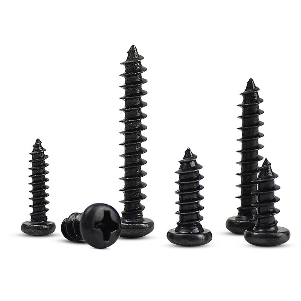 M2 M2.3 M2.5 M3 M4 Black Steel Phillips Pan Head Self Tapping Screws Sheet Metal