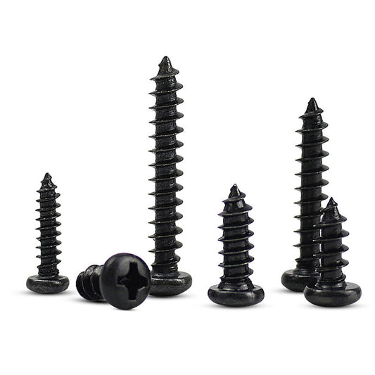 M2 M2.3 M2.5 M3 M4 Black Steel Phillips Pan Head Self Tapping Screws Sheet Metal
