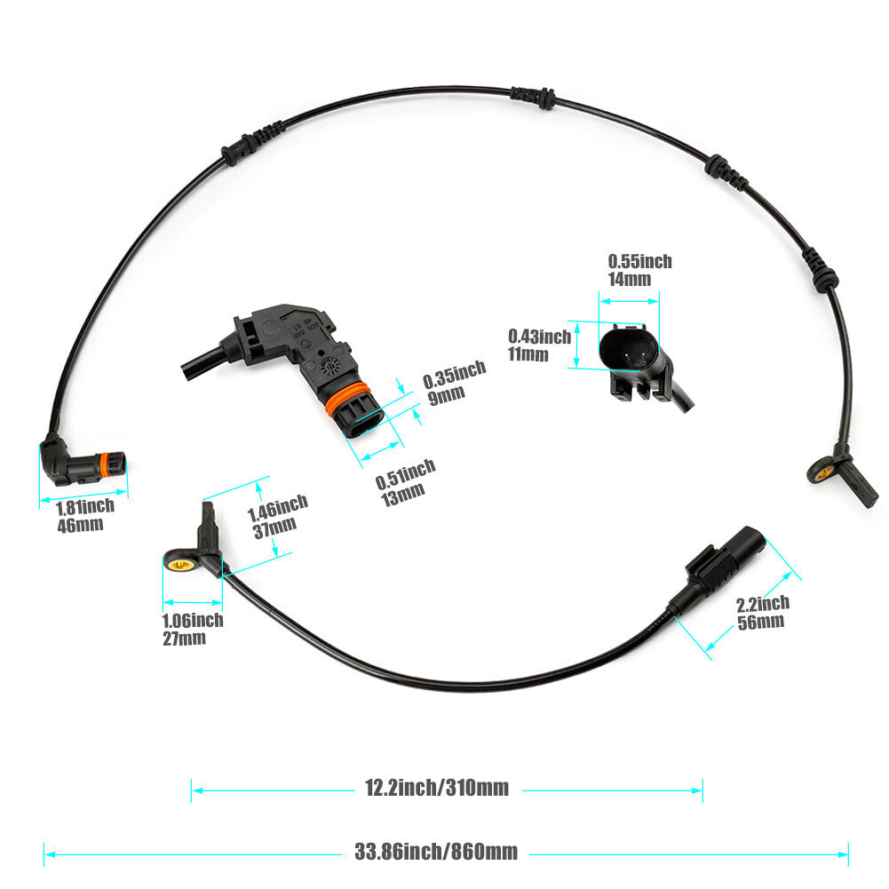 ya 5 6.16.2 4-pack front and rear ABS wheel speed sensors for Mercedes-benz ML320 ML350 ML450 ML500
