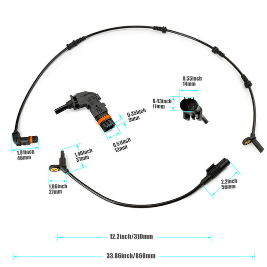ya 5 6.16.2 4-pack front and rear ABS wheel speed sensors for Mercedes-benz ML320 ML350 ML450 ML500