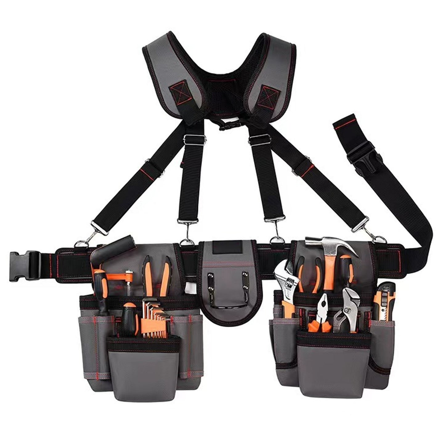 ya 26 Tool Belt Organizer With Suspenders 12 Pockets For Electrician Carpenter
