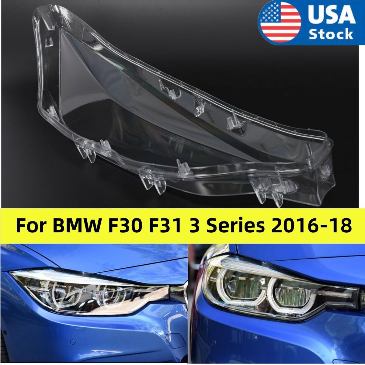 ya 13 5.27.2 1 Pair Car Headlight Headlamp Lens Cover for BMW F30 F31 3 Series 2016-2018